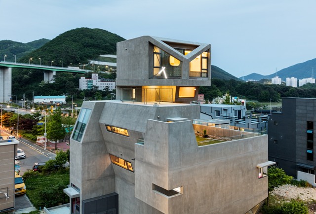 En Corée, une atypique résidence en béton